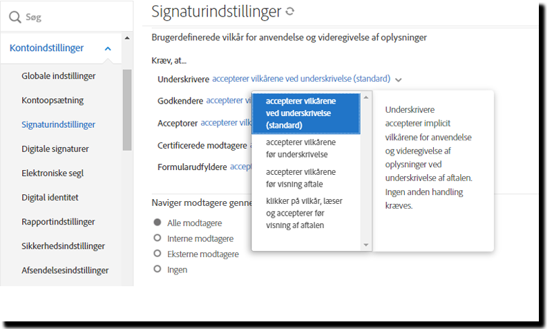 Indstilling for implicit samtykke