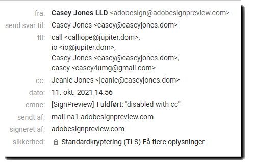 Undertryk aktiverede mails