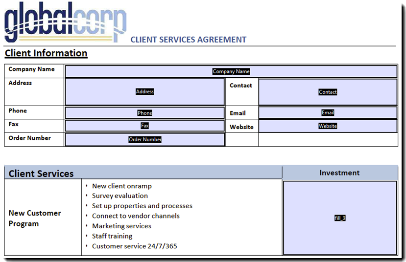 Renset placering af felter
