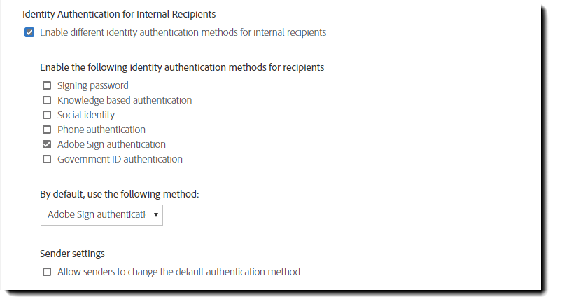 Godkendelsesmetoder for interne modtagere