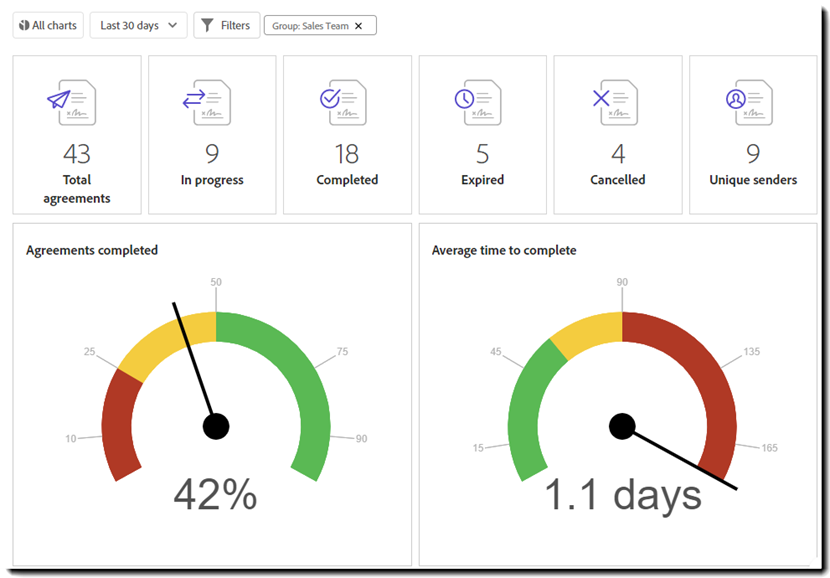 Den viste rapport med filtre