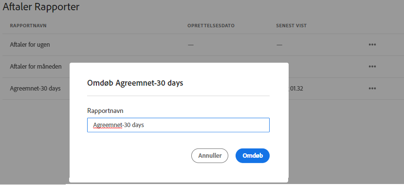 Opdater postens navn