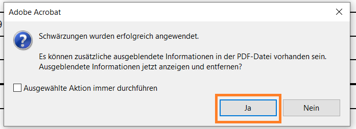 Ausgeblendete Informationen entfernen