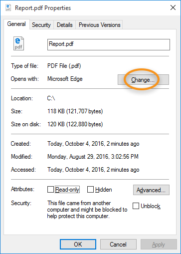 Klicken Sie auf „Ändern“.