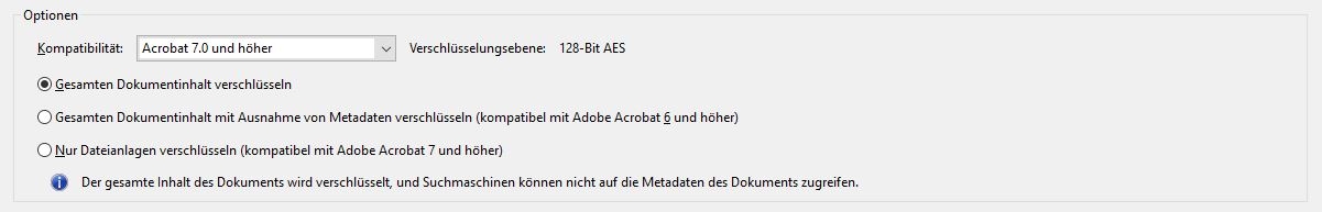 PDF-Kompatibilitätsoptionen