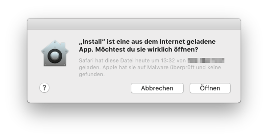 Klicken Sie auf Öffnen