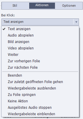 Option „Text anzeigen“