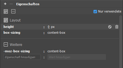 Eigenschaft deaktivieren/löschen