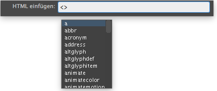 Der Quick Tag Editor im HTML-Einfügemodus
