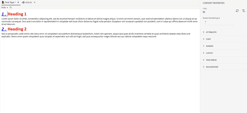 Neustart der Nummerierung