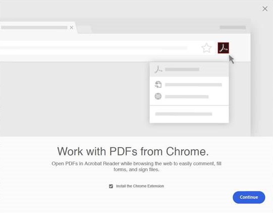 Prompt to install the Chrome extension