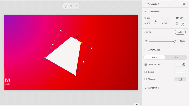 Demonstration of how shapes behave differently when transformed along canvas axes versus their own bounding boxes.