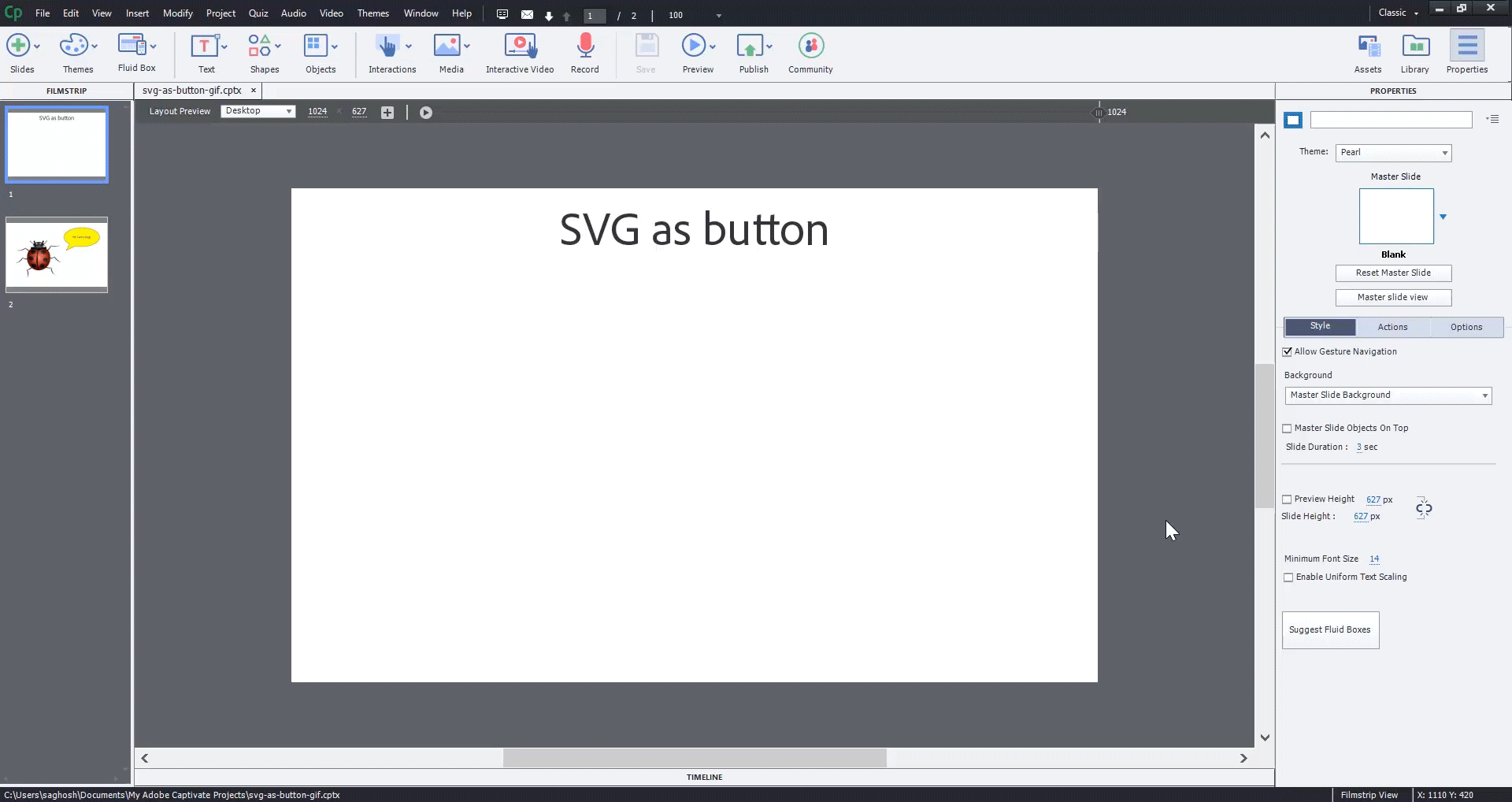 SVG as button