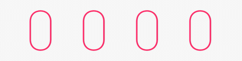 Animated number counters using time transition