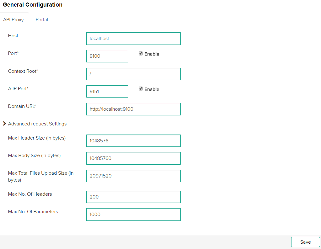 Define API proxy configuration