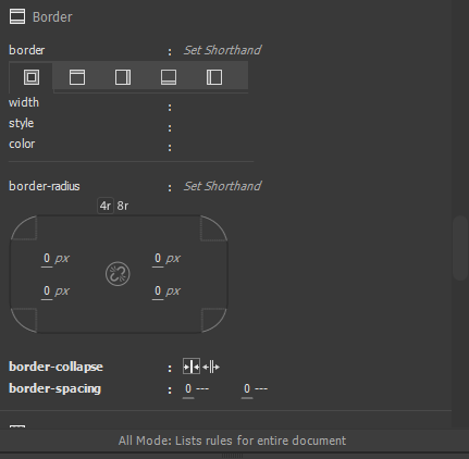 Border control properties