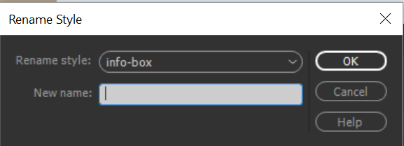 Rename HTML class in Dreamweaver