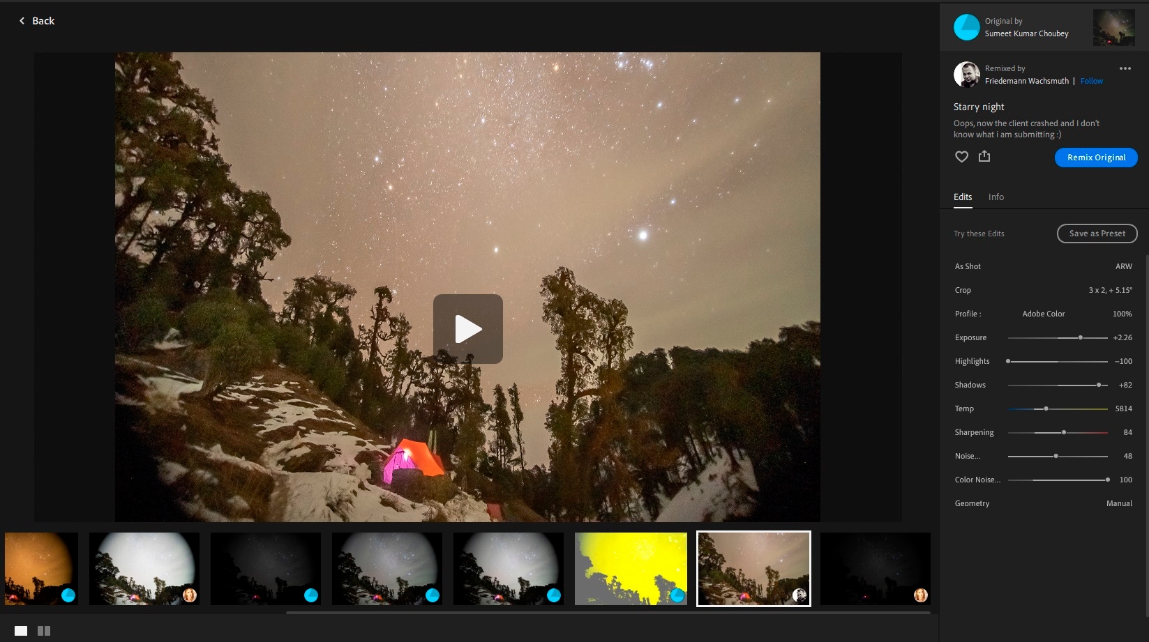 View remixes done by different photographers in one place