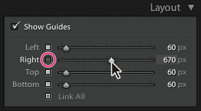 Lightroom Classic CC set the slide margins