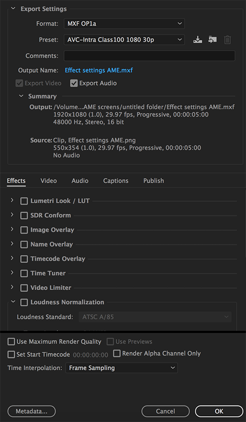 Apply loudness correction