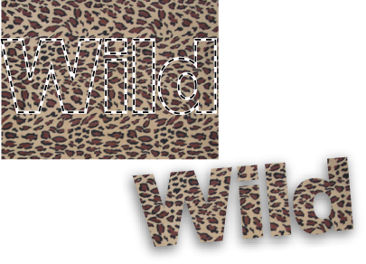 Horizontal type mask used to create a filled selection