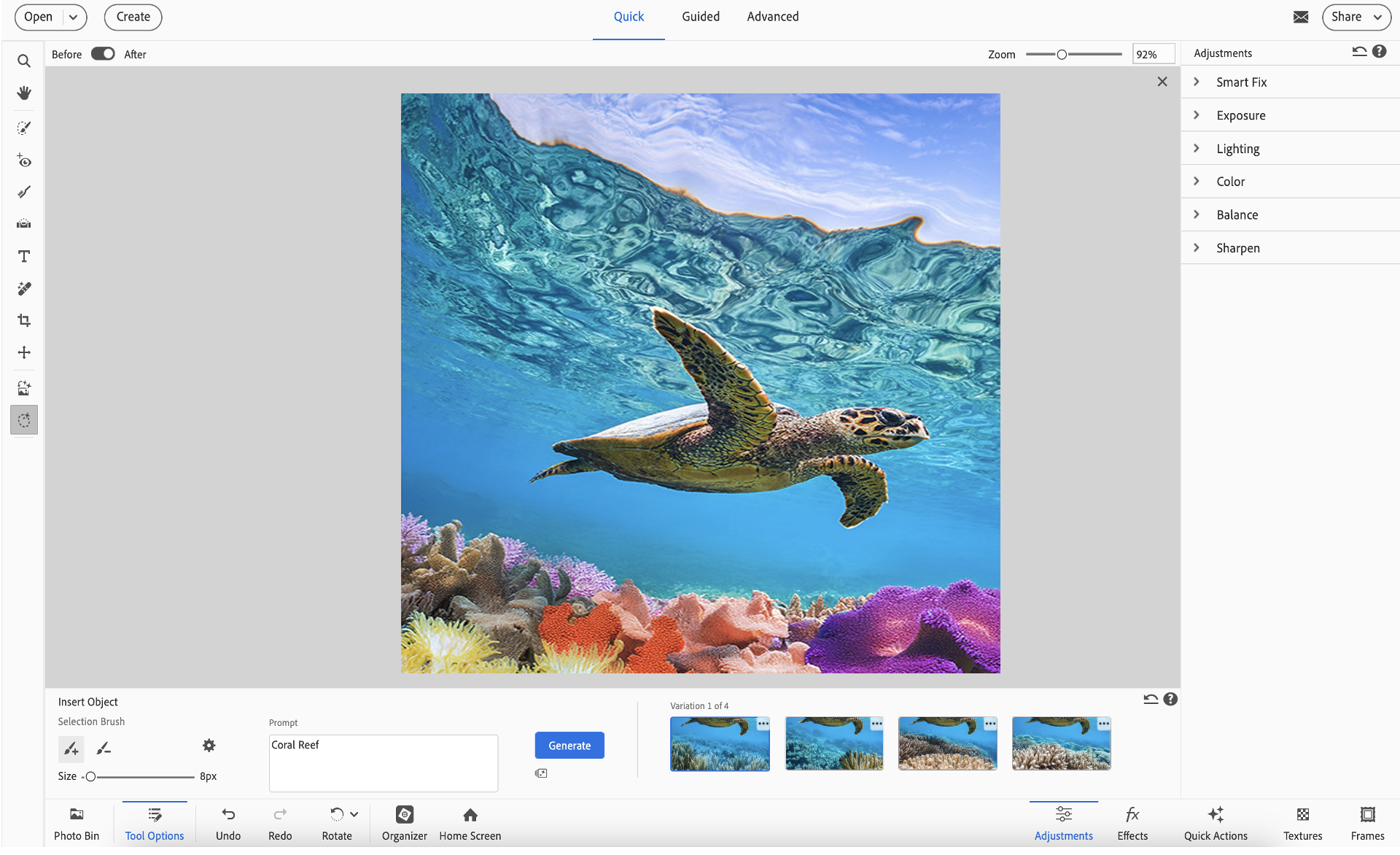 Object inserted using a prompt in Insert Object with AI