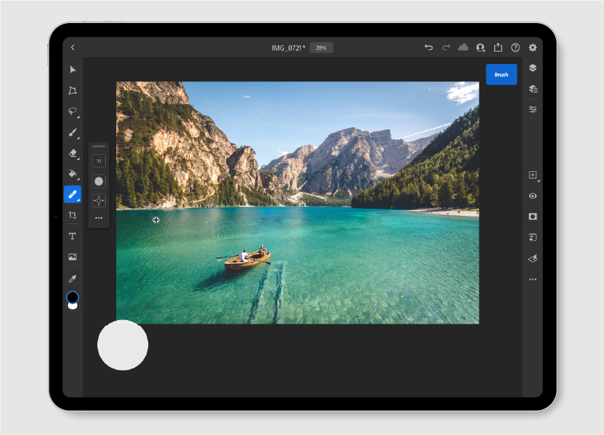 After applying the Healing Brush