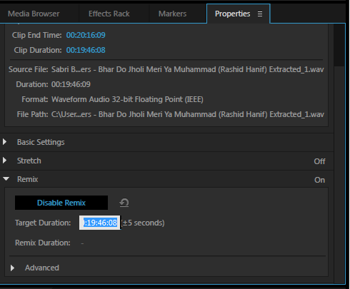 Specify Target Duration