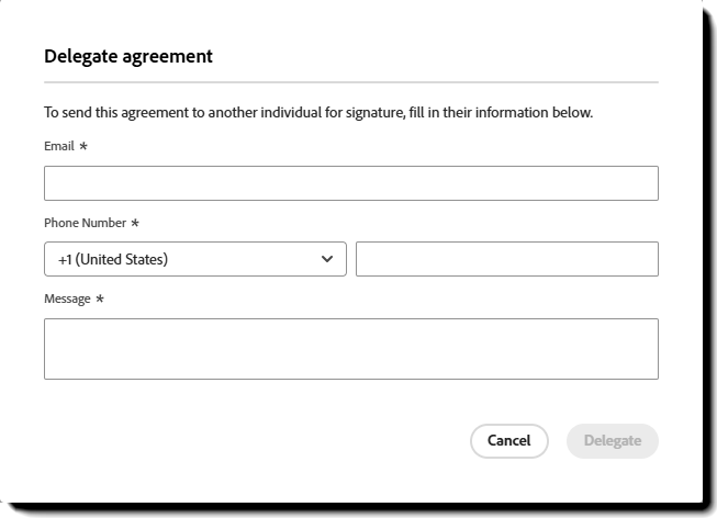 The input panel for the new recipient