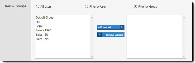 Report parameter - Users & Groups