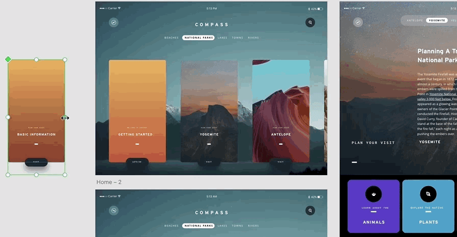Responsive resize of a master component