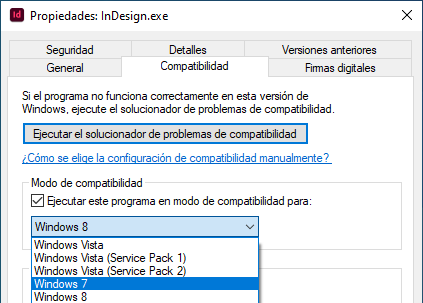 Cambiar el modo de compatibilidad