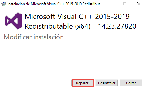Reparar VC Runtime 