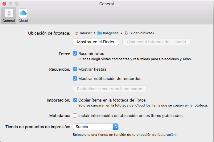 Migrar la fototeca de Apple. Seleccione Usar como fototeca del sistema.