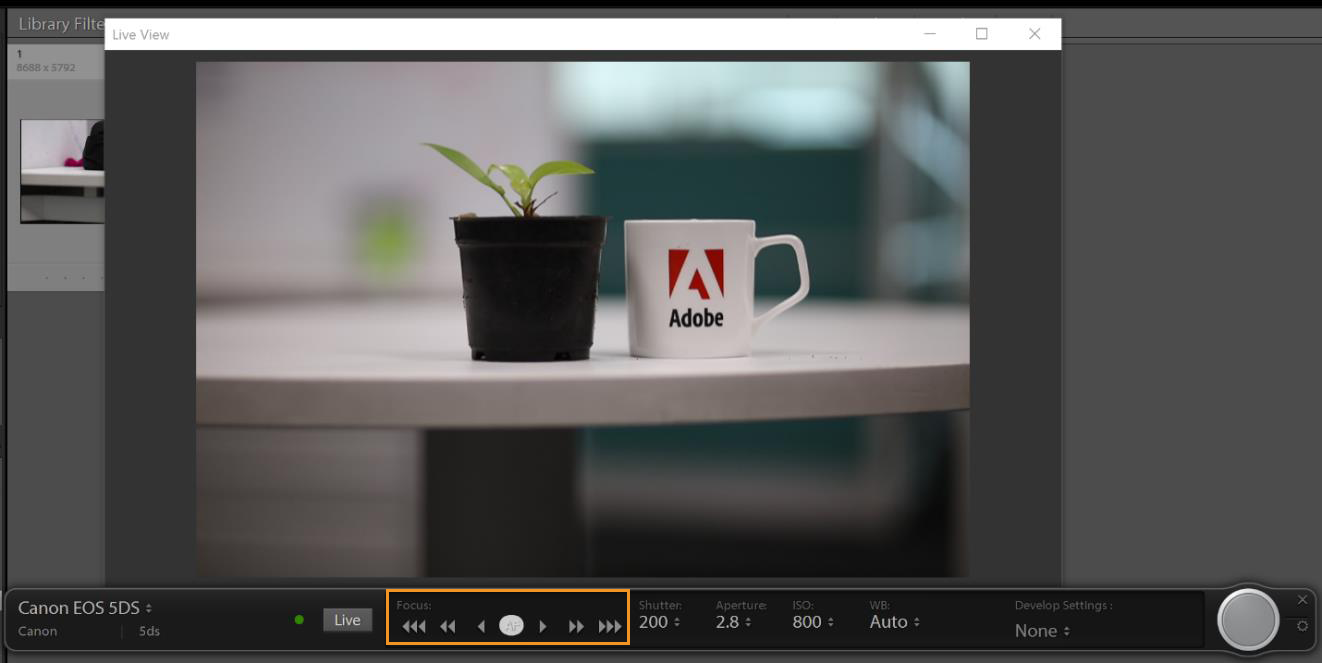 Botones de control de enfoque
