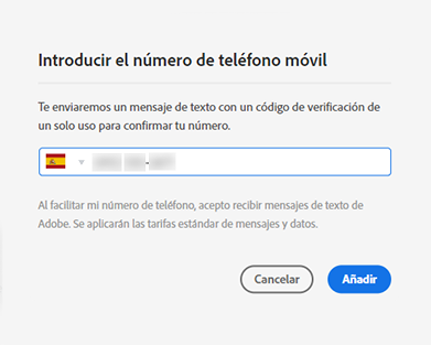 Introducir el número de teléfono