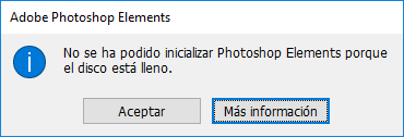 Mensaje de error de disco lleno