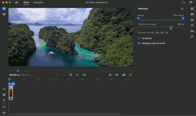 Acelerar o ralentizar un clip