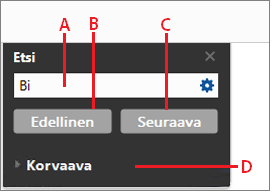Etsi-työkalurivi Acrobatissa