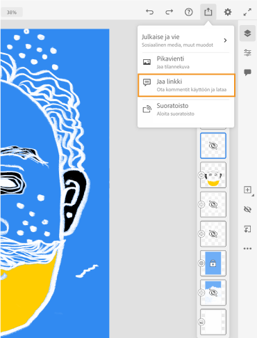 Pilvidokumenttien kommentointi – Jaa ja tarkista