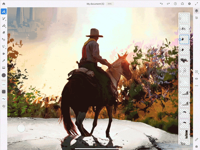 Luo tehoste reaaliaikaisella öljyvärisiveltimellä