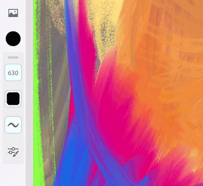 Reaaliaikainen esikatselukuva muuttuu, kun määrität sekoitussiveltimet