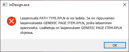 Kaatumisongelman valintaikkuna