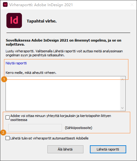 Kaatumisraportti, Windows, 2020