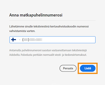 Valitse Lisää 