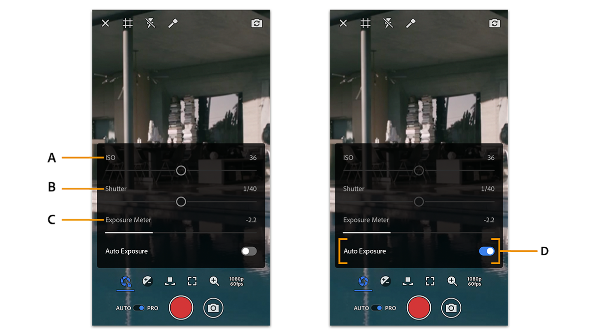 Pro-tilan valotusasetukset Premiere Rushissa