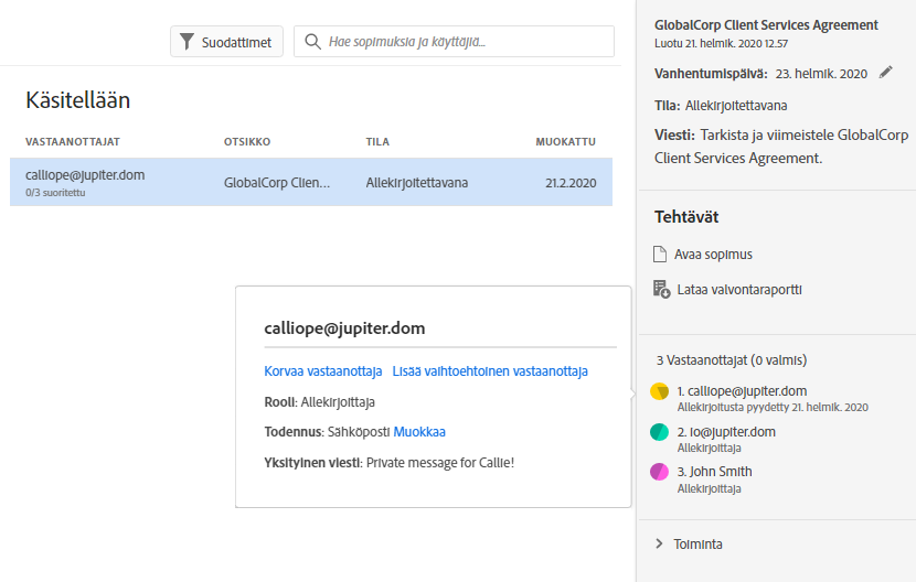 Nykyisen vastaanottajan korvaaminen