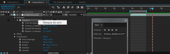 Commandes de suivi de masque
