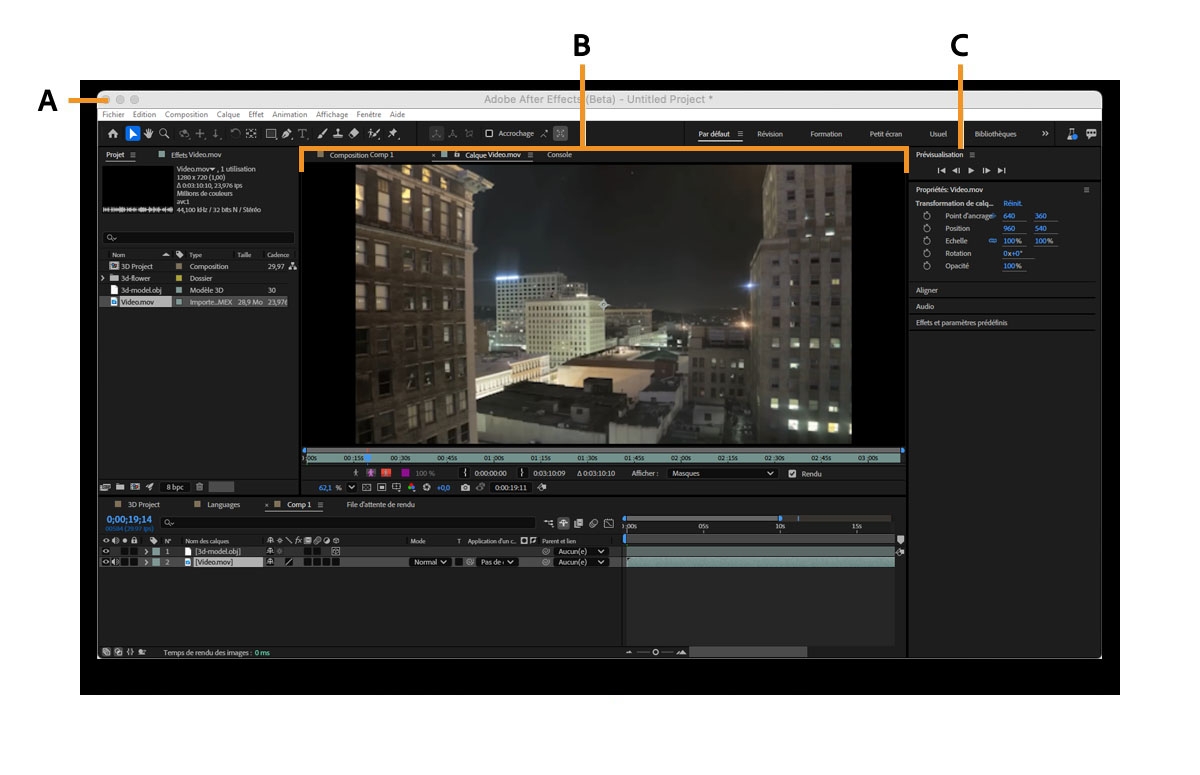 Exemple d’espace de travail