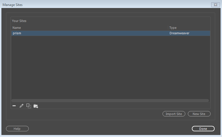 Boîte de dialogue Configuration du site